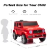 Licensed Mercedes Benz G63 Kids Ride On Car, 12V Electric Vehicle with Remote Control, Double Open Doors, Music, Bluetooth, Whee 4