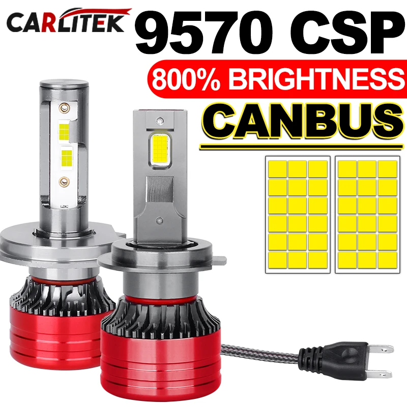 CARLITEK LED Headlight Bulbs H4 H7 H1 H11, 9570 CSP Canbus Mini High Low Beam H8 H9 9005 9006 HB3 HB4 9012 HIR2
