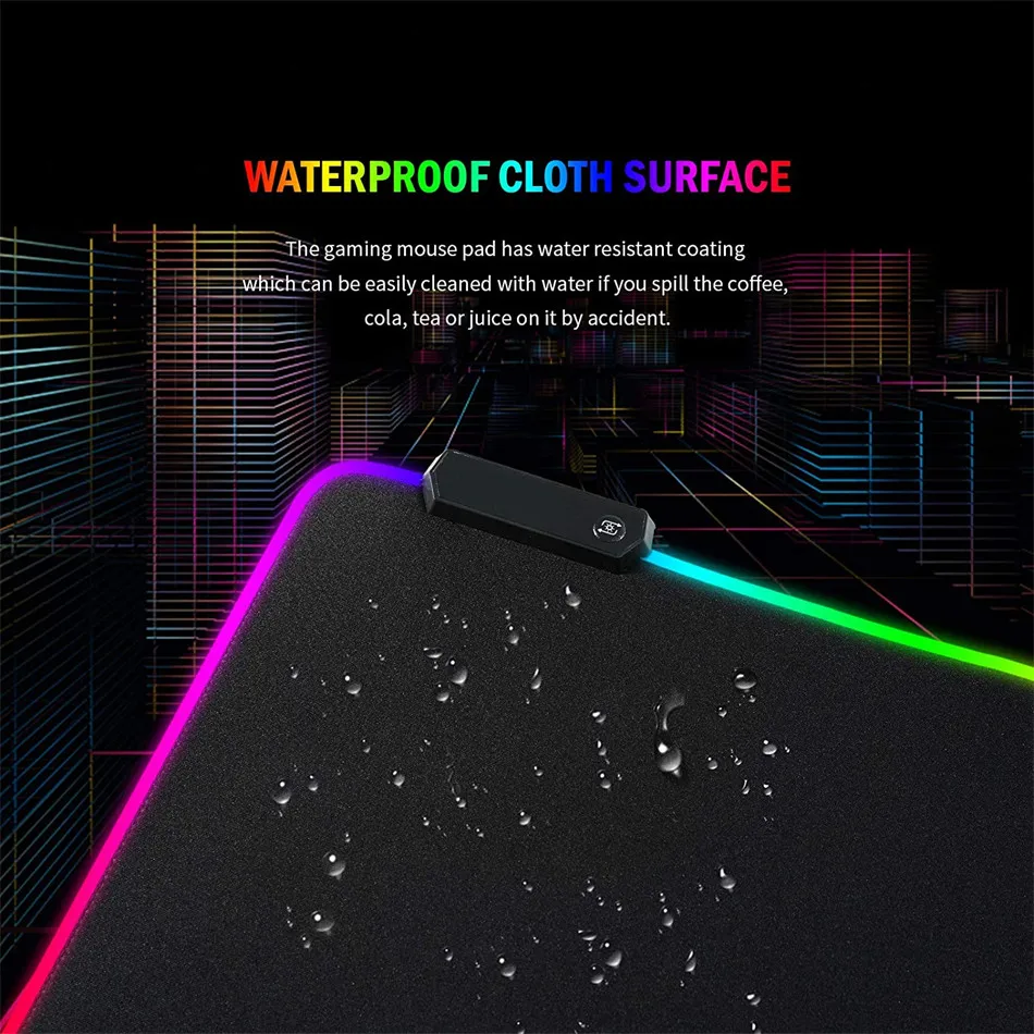 Gaming Mouse Pad Large 400*900*4mm Rgb Luminous Keyboard Mouse Pad  High-density Fiber With Adjustable Light - Mouse Pads - AliExpress