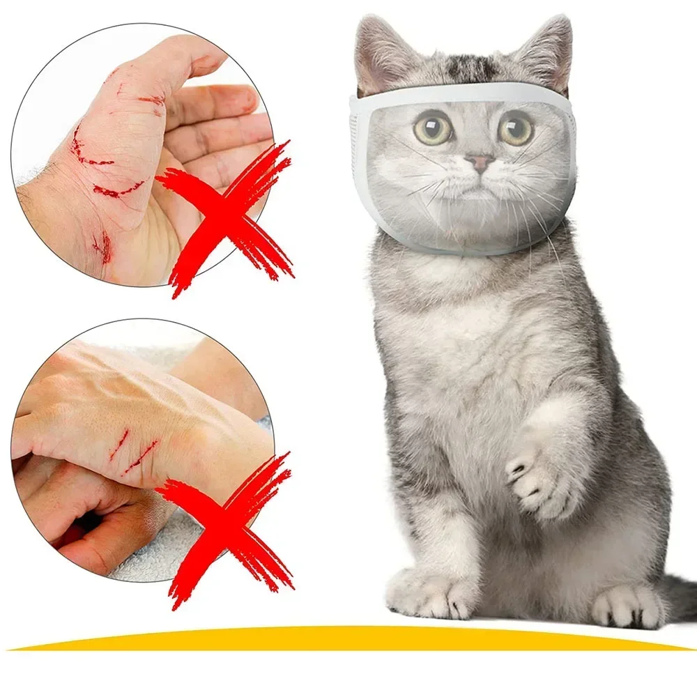 Breathable Anti-bite Cat Muzzles Transparent Pet Headgear Dog Anti-scratch Face Shield Cat Head Cover Dog Grooming Pet Supplies