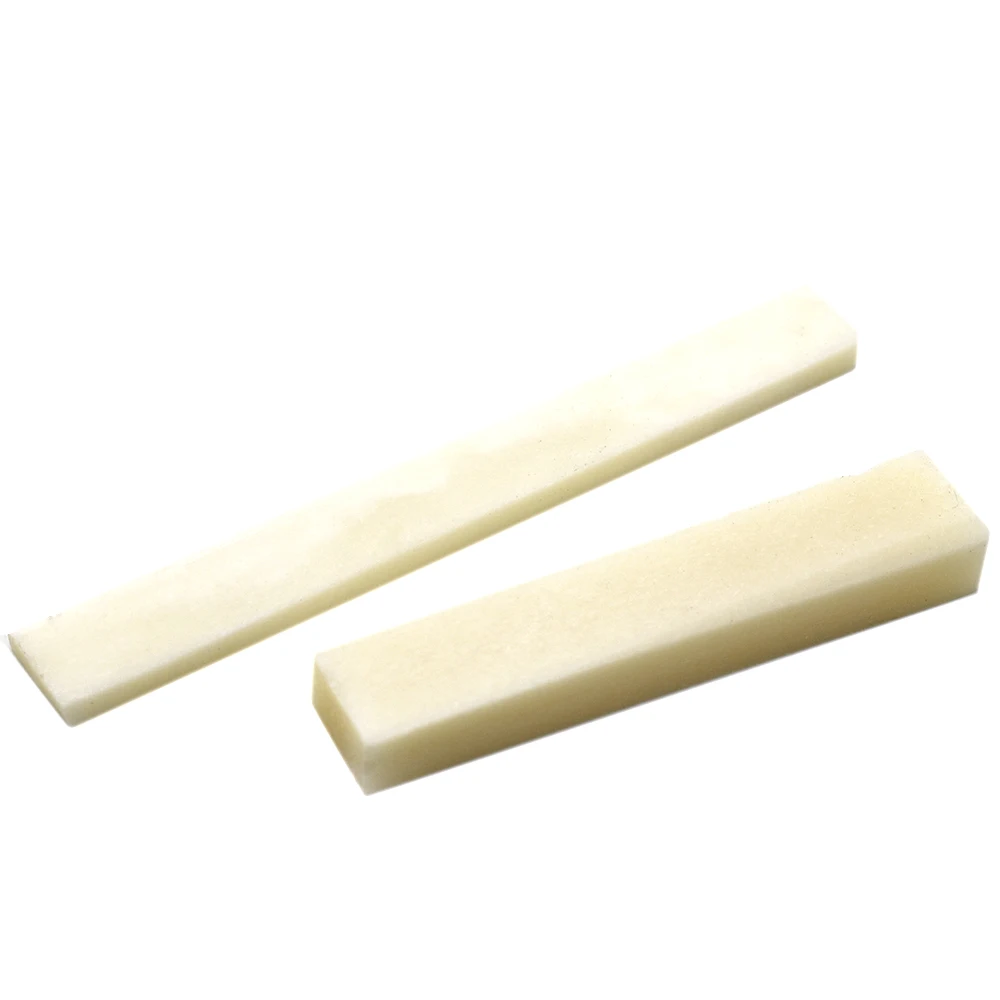 Classical Acoustic Electric Guitar Bone Guitar String Bridge Saddle Nut Blank Replacement Parts 100Set