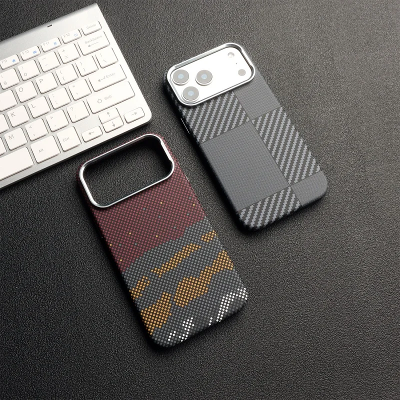 รูปสินค้า เคสแม่เหล็กคาร์บอนไฟเบอร์ ป้องกันการกระแทก ชาร์จไร้สาย iPhone 17 Air 16 15 14 13 12 Pro Max