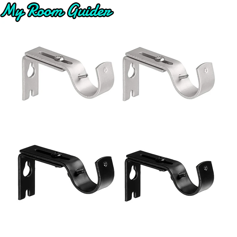 Curtain Rod Curtain Track Bracket 2pcs Heavy Duty Curtain Rod Bracket Practical Bracket Hang Curtain Rod Holders Tap Right Into Window Frame