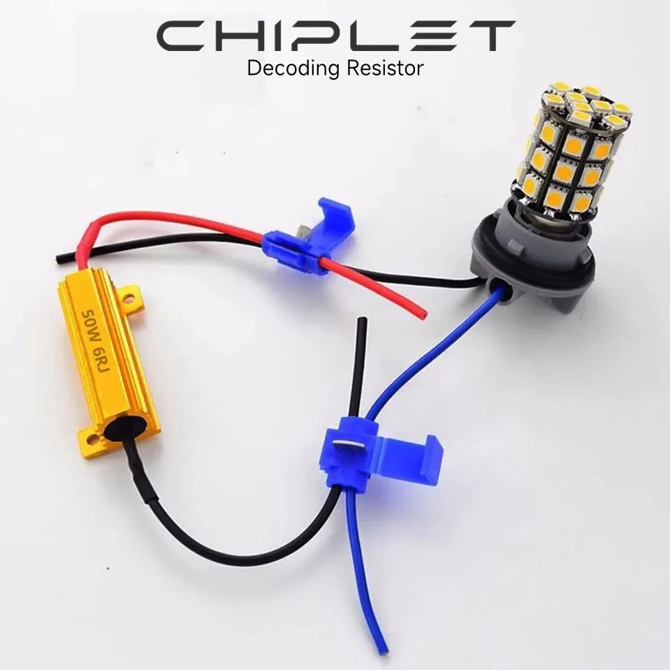 Decoder RX24 Decoding Resistor 50W 6RJ 8RJ 10RJ Car LED Anti-stroboscopic Resistance 6R 8R 10R Comes With Buckle Aluminum 2Pcs