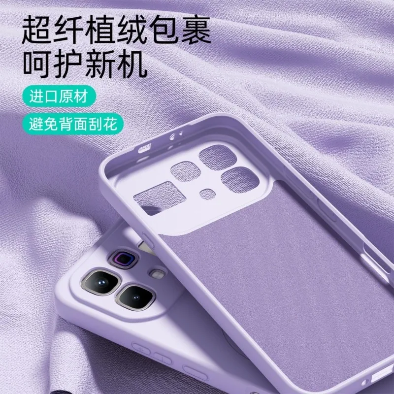 Magnetic Liquid Silicone Case with Built-In Velvet Protection - Premium Shell Bumper Cover