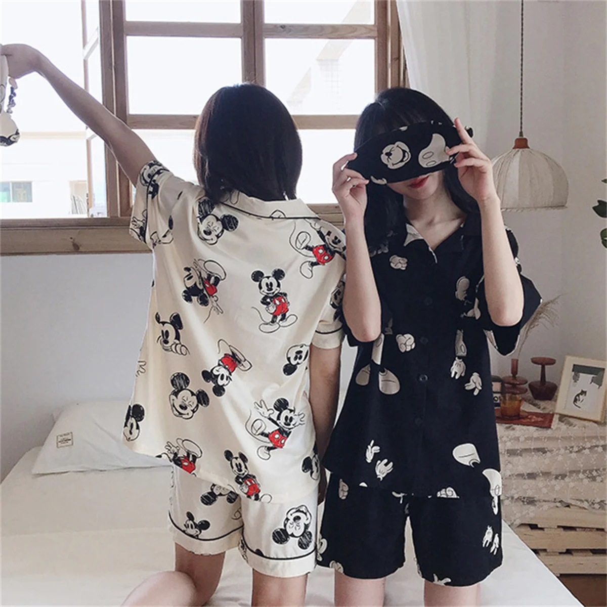 Summer Home Clothes Set 2Pcs Summer Ladies Short-Sleeved Home Wear Set Cute Casual Cartoon Print Pregnant Women Home Wear Set