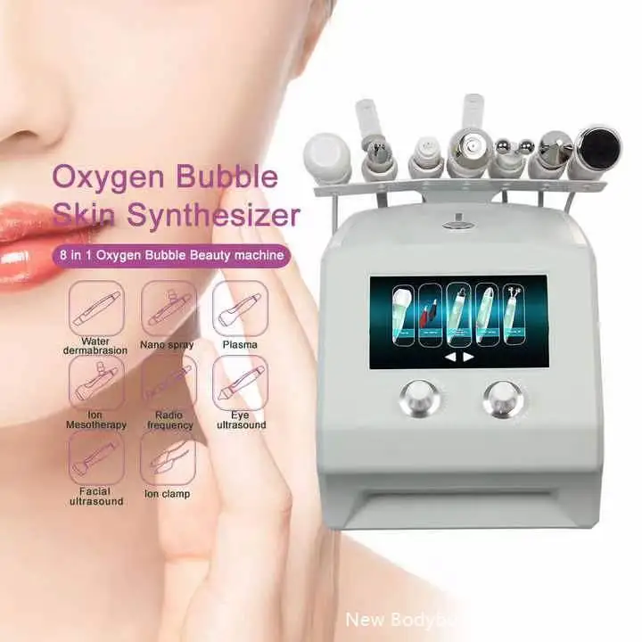 8 In 1 Oxygen Oxgen Facial Spa System Micro Dermabrasion Microdermabrasion Machine Nano Spray Black Head Remover