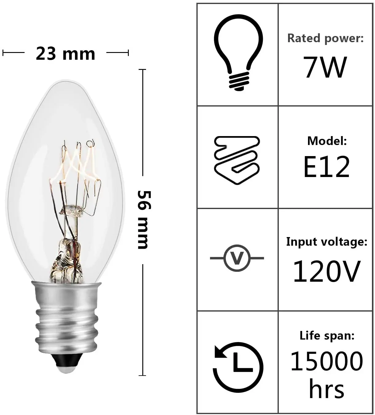 Incandescent Bulb 6Pack 7W 10W Night Light SES E12 E14 Small Edison Screw 110V to 240V Replacement Pygmy Spare Bulb For Himalai Salt Lamp Fridge