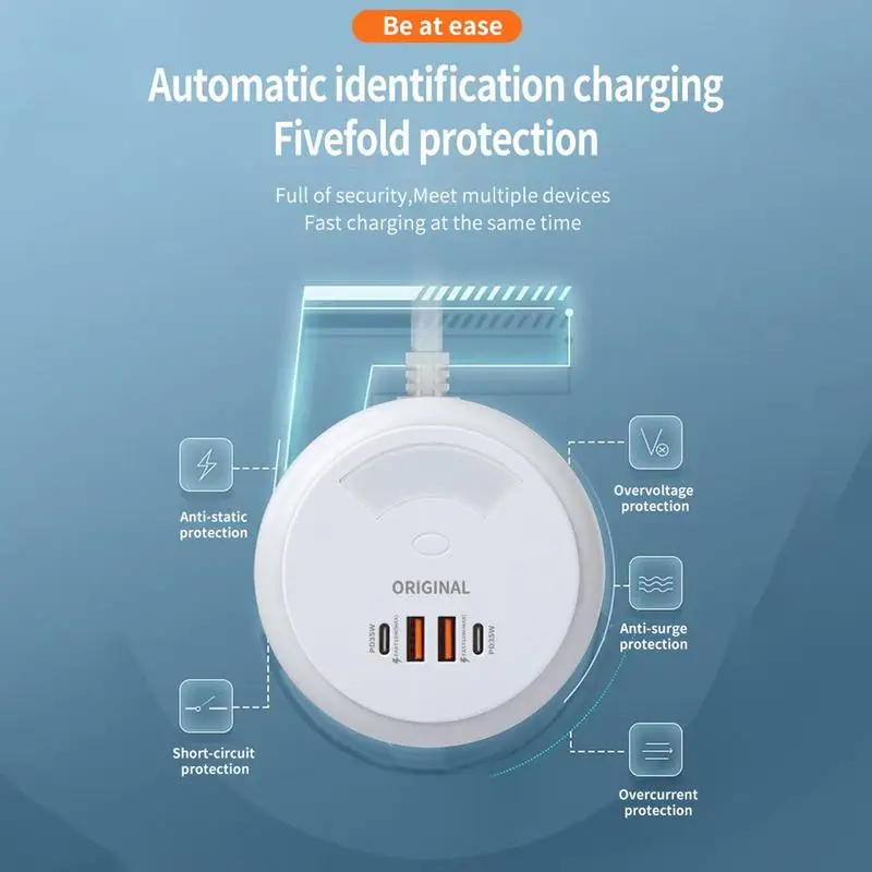 Rondaful Travel 2 PD 35W Type-C and 2 USB A 18W Quick Charging Socket 1m Power Strip EU UK US Plug Charger Home Appliance