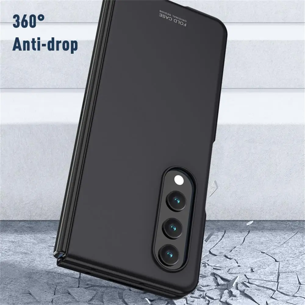 Phone Case For Samsung Galaxy Z Fold 5 4 3 5G Case Luxury Ultra Thin Skin-friendly Matte Folding Shockproof Protection PC Hard Back Cover