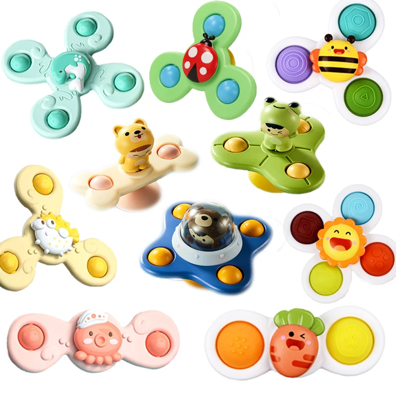 Baby Toys 1 Year Suction Cup Spinner Baby Games Sensory Rattle Toys For