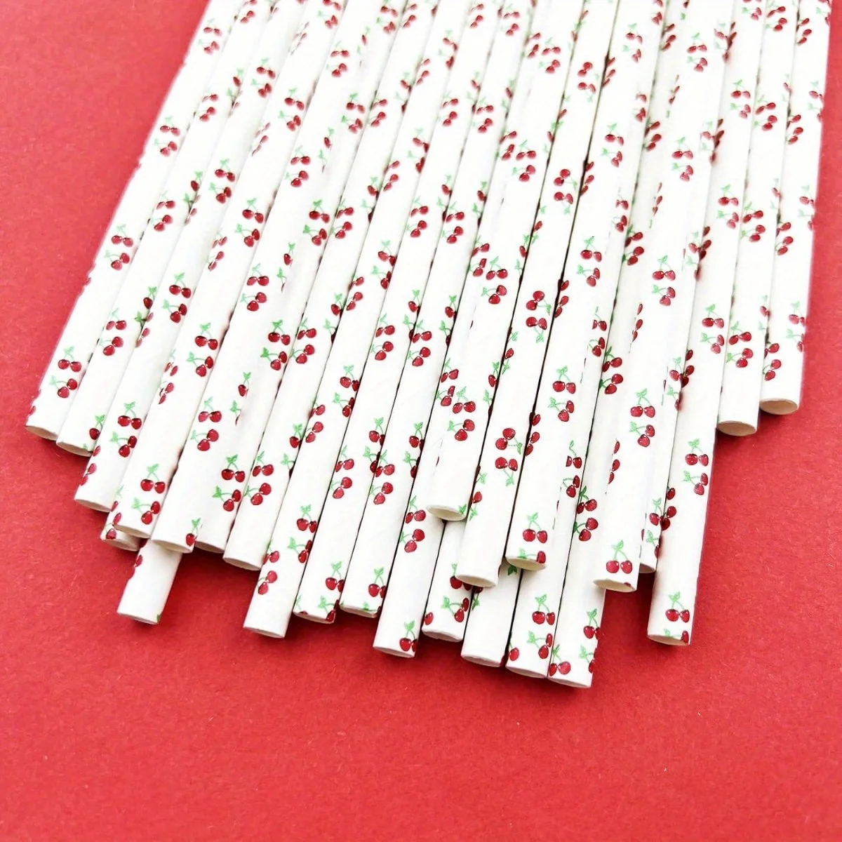 25 Stück bunte Einweg-Papierstrohhalme, rosa Kirsch-Trinkhalme, Saft, Geburtstag, Hochzeit, Party, Dekoration, Zubehör, Babyparty – Detail 6