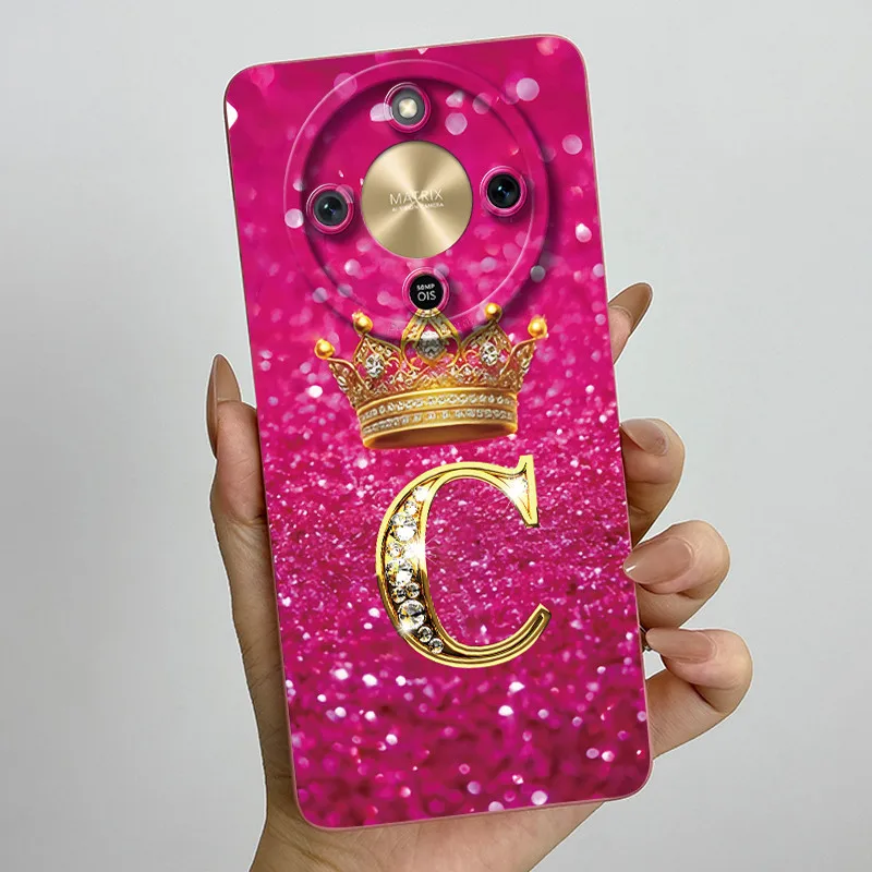 Fashion Initial Letter Couple Phone Case | Soft Silicone TPU Lens Protective Casing