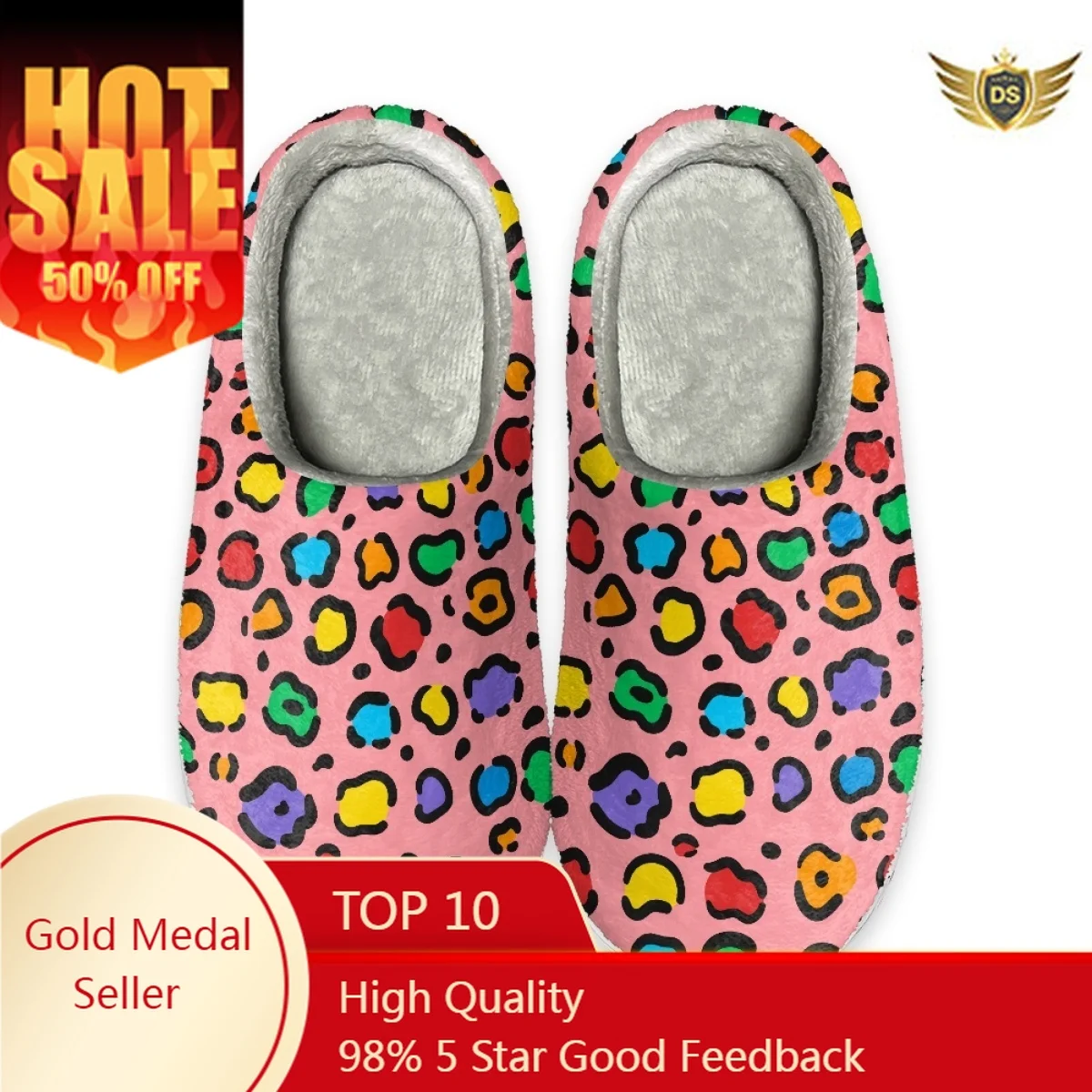 

Leopard Print Casual Home Slippers Bedroom Comfortable Women's Slippers Autumn Winter Warm Cozy Cotton Slippers Print On Demand
