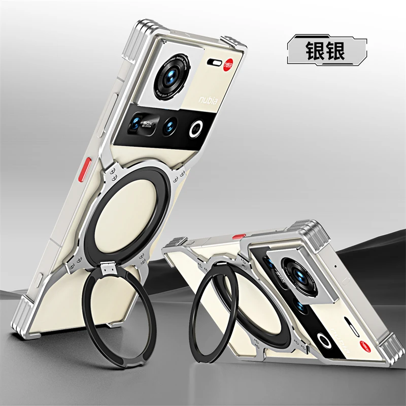 Magnetic Ring Aluminum Alloy Shockproof Bumper Case