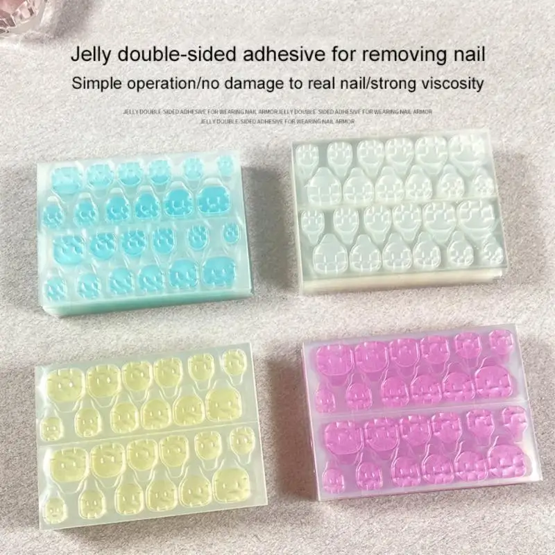 Nail Stickers Nail Art Tools Nail Glue Tape 1 Sheets Double-Sided Nail Adhesive Stickers Waterproof Breathable Transparent False Nail Glue Sticker Jelly Tips