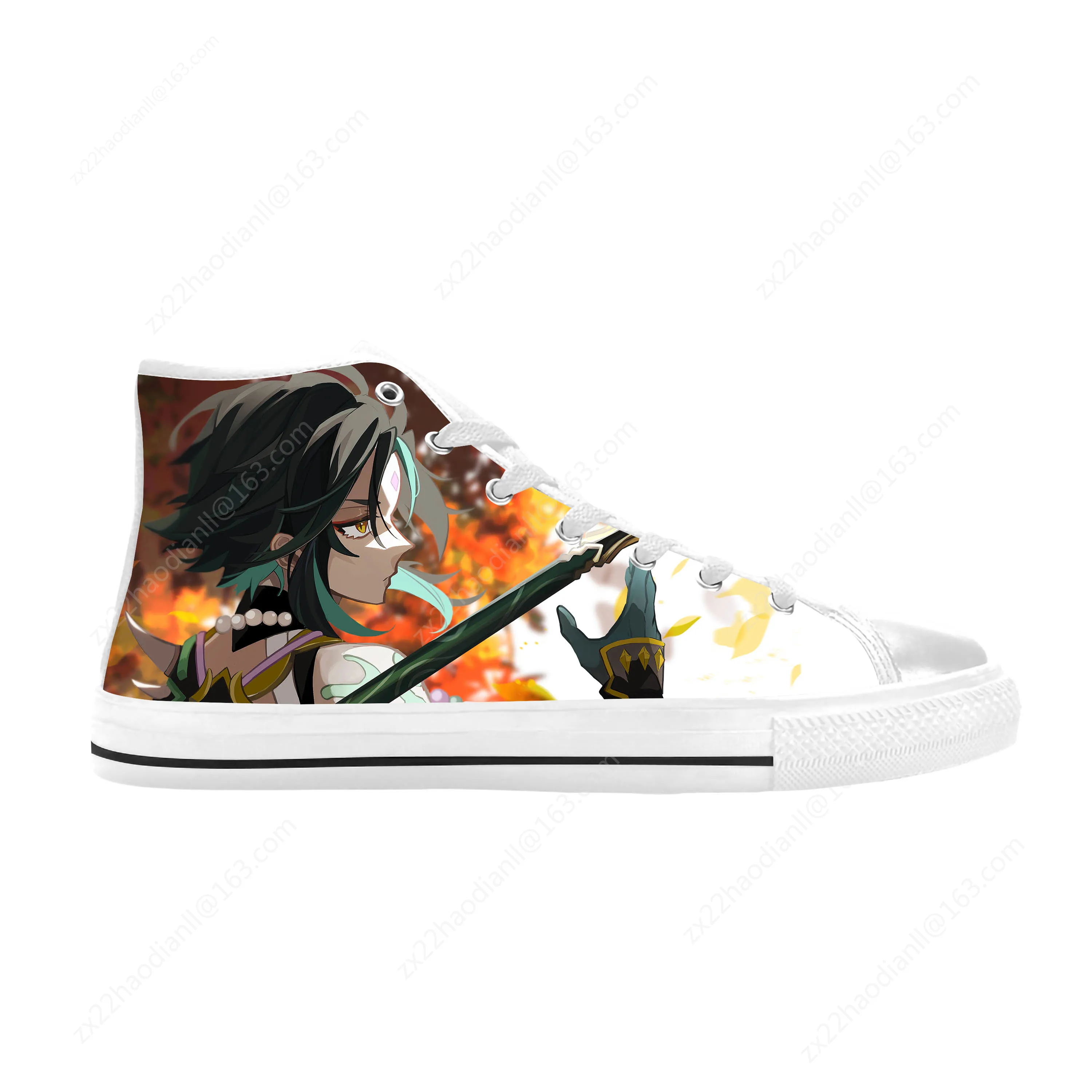 Anime Manga Cartoon Game Genshin Impact Xiao Cool Casual Cloth Shoes High Top Comfortable Breathable 3D Print Men Women Sneakers