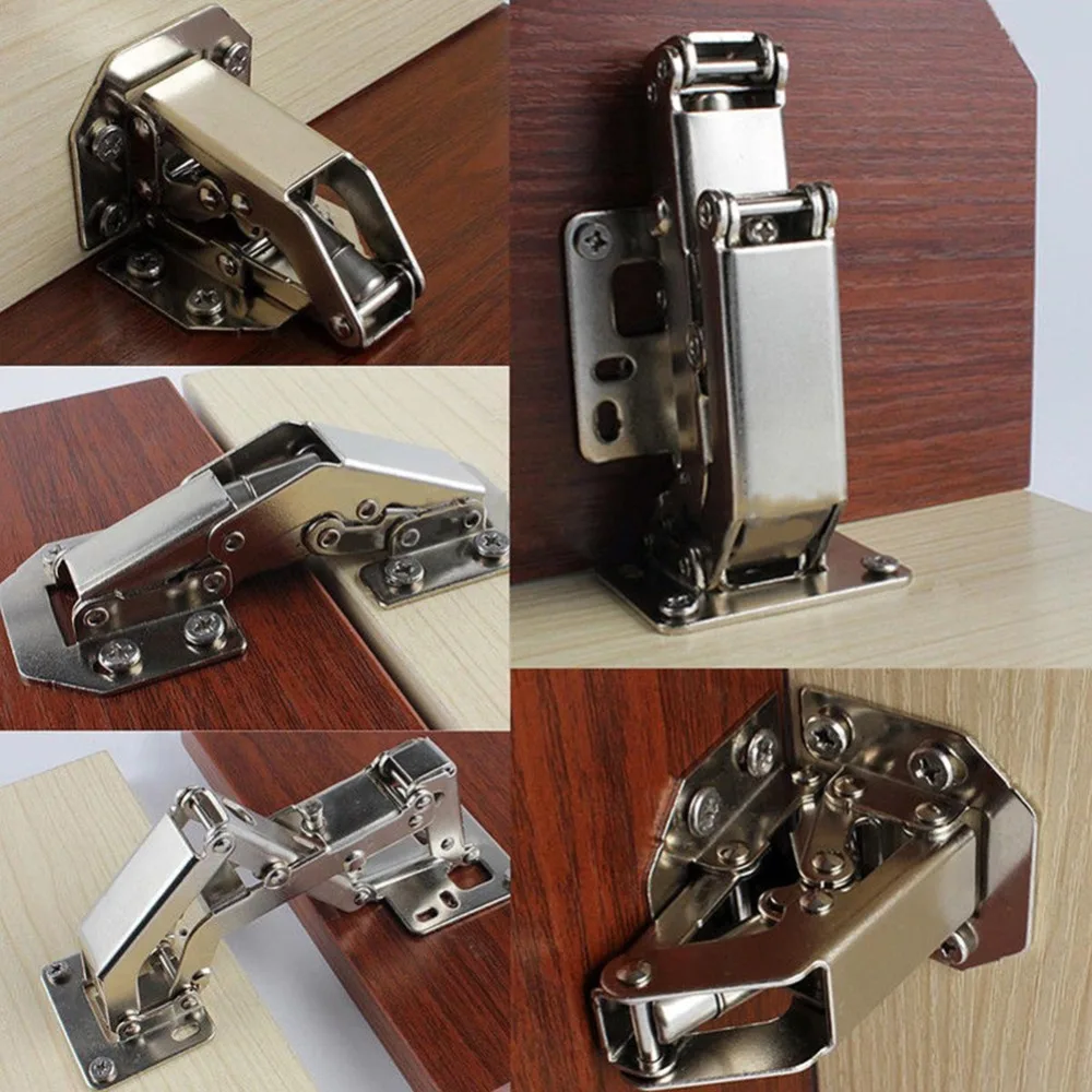 Cabinet Hinges 3 Inch No-Drilling Hole Bridge Shaped Spring Hinge Cupboard Door Hardware With Screw#288741 Practical 90 Degree stainless steel hinges,door hinges