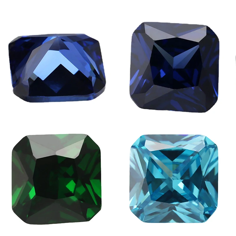 

Square Octangle Shape Loose Cubic Zirconia 3x3~10x10mm 5A CZ Stones Green Sea Blue Tanzanite Color