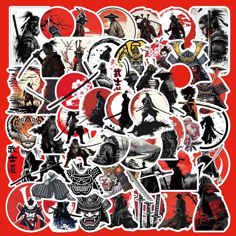 

50pcs Japanese Bushido Series Graffiti Stickers Suitable for Helmets Desktop Wall Decoration DIY Sticker Pack Wholesale
