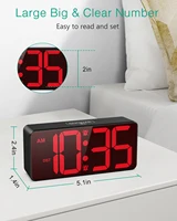 ORIA Digital Alarm Clock Battery Powered LED Alarm Clock Large Display Small Clock With Dual Alarm，DST, Snooze for Home Office 6