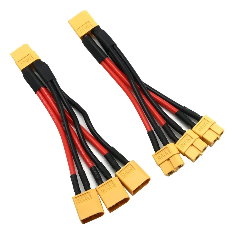 Silicon Wire XT60 Parallel Battery Connector Male/Female Cable Double Extension Y Splitter/RC Battery Motor 3 Way 14AWG