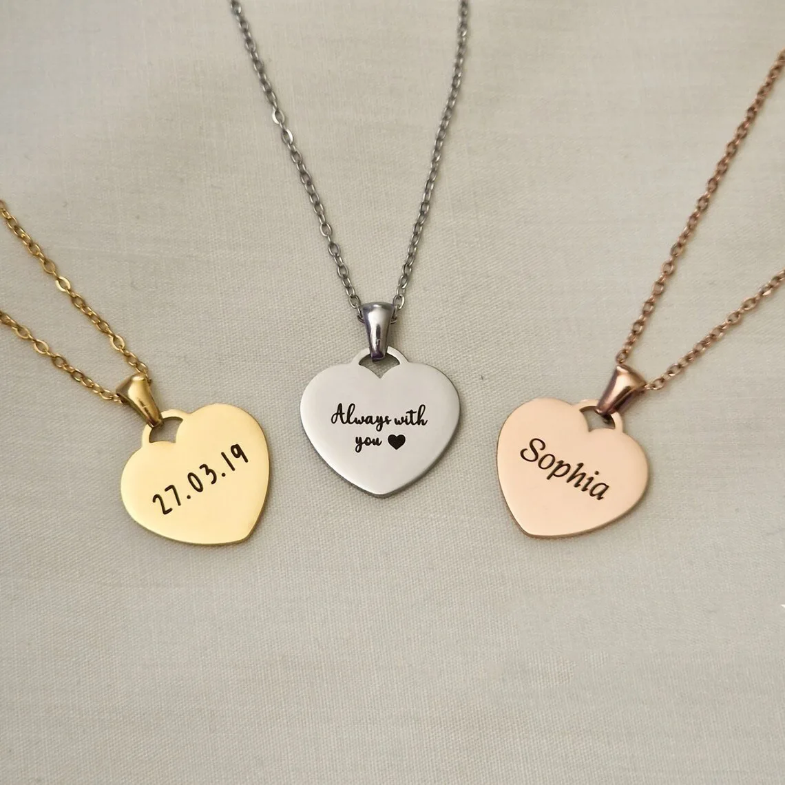 Heart Necklace Mother's Day Engraved Necklace Mother's Day