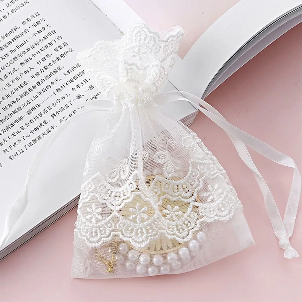 Hochwertige weiße Geschenktüte, Festival-Geschenk, Gaze-Aufbewahrungstasche, Verpackung, Spitzensäcke, Schmuckverpackung – Detail 8