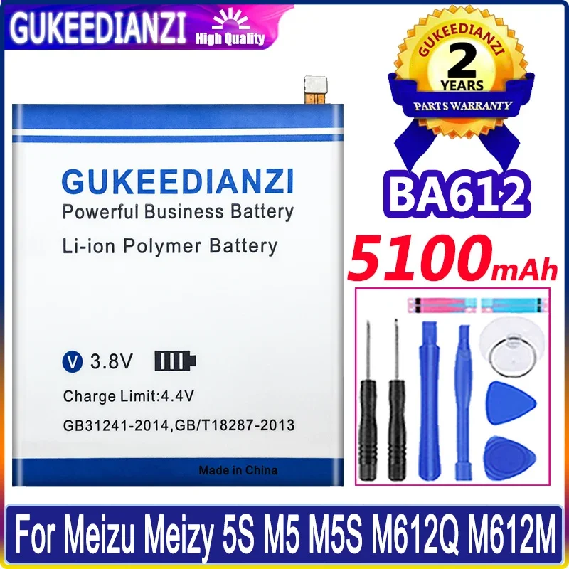 

New BA612 Battery For Meizu 5S M5S M612Q M612M M612H 5100mAh Batteria Smart Phone Replacement With Tracking Number