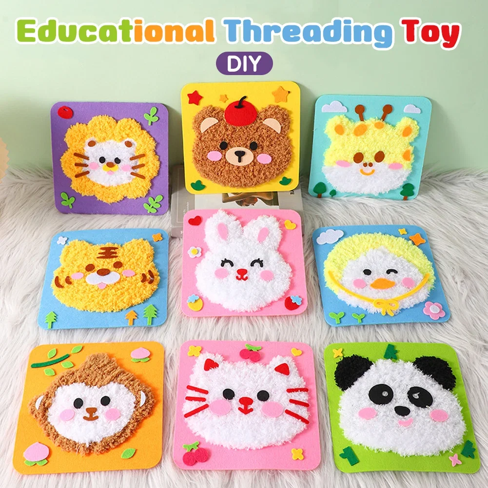 Handmade Wool Embroidery Children's Handmade Plush Sewing Board DIY Sewing Plush Animals Educational Craft Kit sewing craft kit