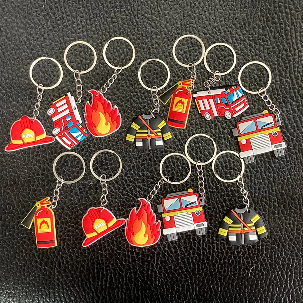 Sam Firefighter Party Fire Truck Toy Kids Boys Stickers Keychain - Main Image