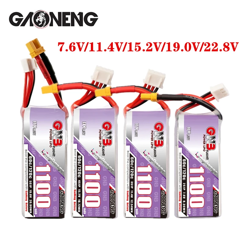

Оригинальный GNB 1100 мАч 2S 3S 4S 5S 6S 60C Lipo батарея для FPV Long Racing Drone RC Quadcopter RC Drone запчасти батарея