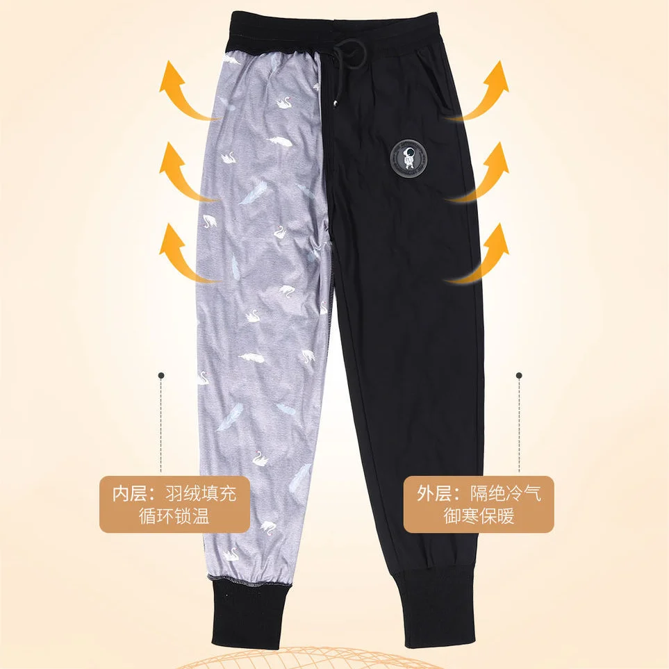 Winter Warm Jogger Harem Cargo Pants Oversize 4xl Down Cotton Sweatpants Women Cartoon Thick Ankle Length High Waist Pantalones