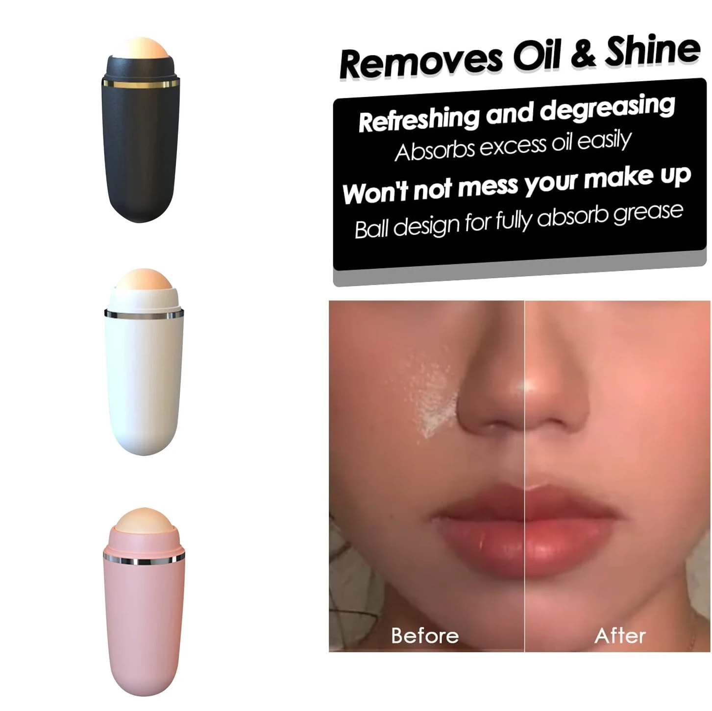 

Face Oil Absorbing Roller Natural Volcanic Stone Massage Body Stick Makeup Face Skin Care Tool Facial Pores Cleaning Oil Roller