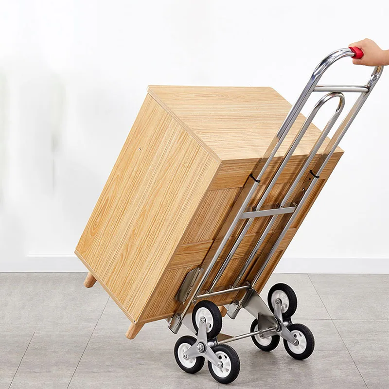 Foldable Stair Climbing Cart Shopping Camping Heavy-Duty Hand Truck Easy Fold Trolley Household Grocery Load Trailer Pulling