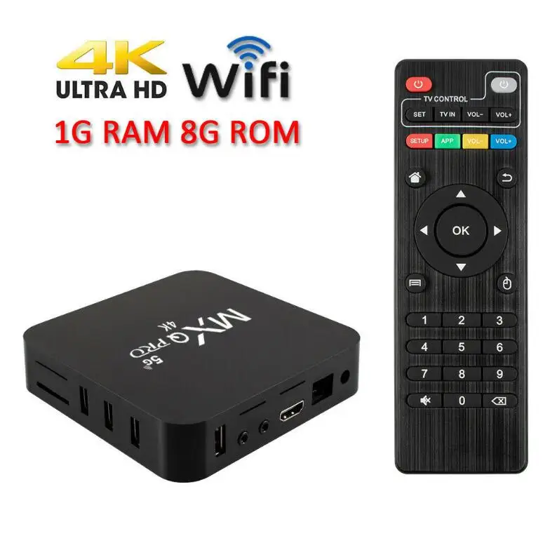 Cheapest 4K Smart TV Box Android 11.1 MXQ PRO RK3128 Media Player 1+8G With 2.4G Wifi Quad-Core Multimedia Player Set Top Box apple tv box