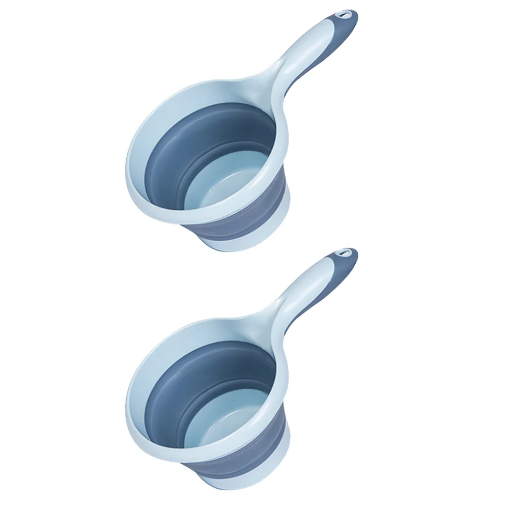 2 Pcs Moisturizing Folding Spoon Household Water Scoop Portable Scoops Faucet Spoons Large Long Handle Baby