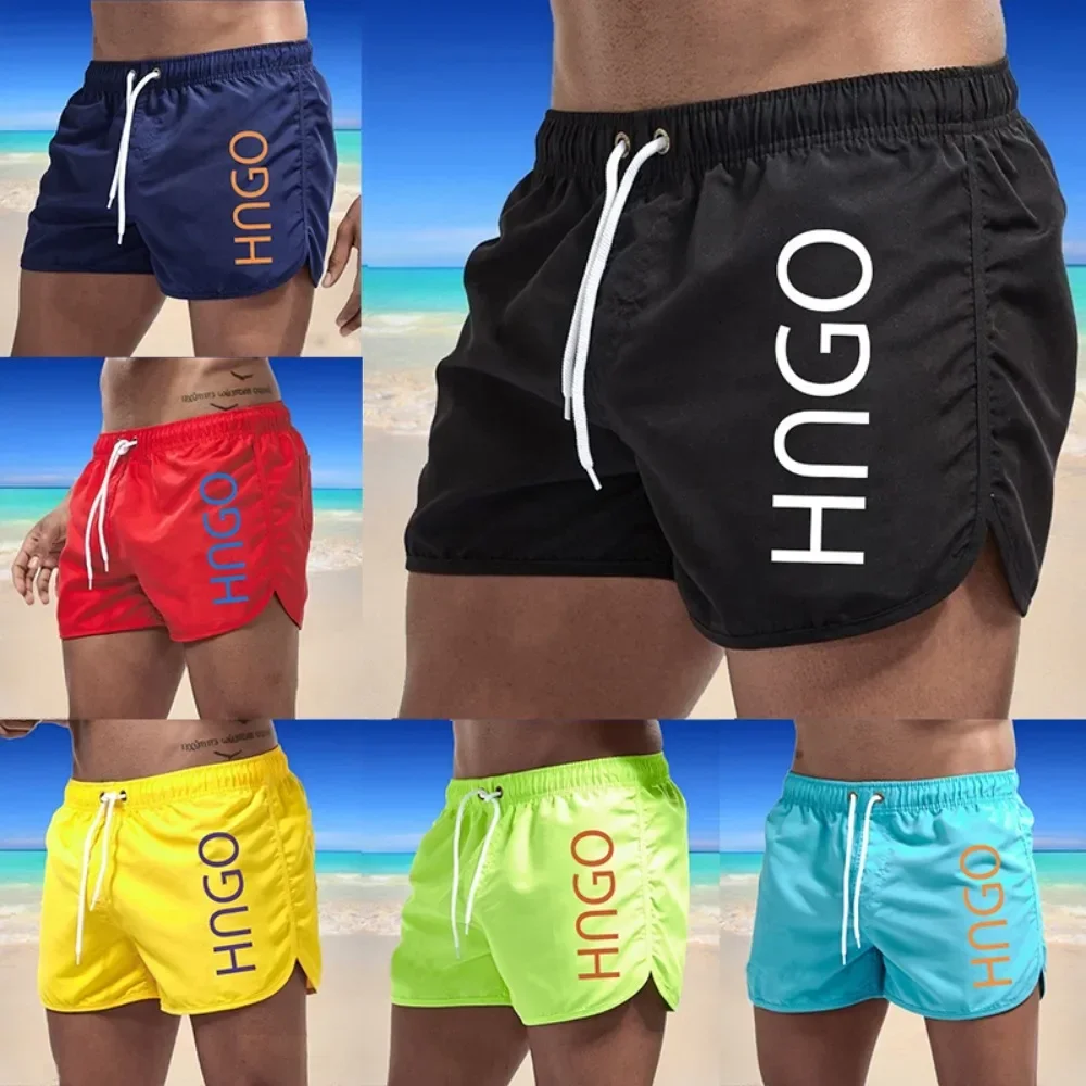 

2024 Trend New Men Lightweight Swim Shorts Quick Dry Low Waist Beach Shorts Sexy Men's Swimsuit Trunk Summer Surf Shorts