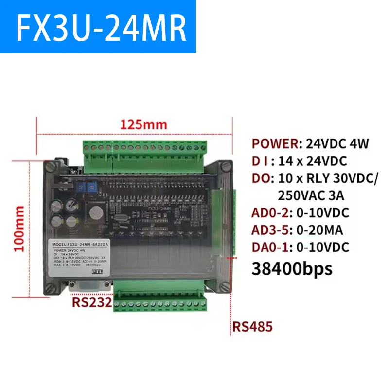รูปสินค้า PLC FX3U 24MR 24MT ระบบควบคุมอัตโนมัติ