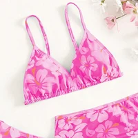 8-12Y Girls Bikini Swimsuit With Drawstring Beach Skirt Kids Swimsuit 3-piece Biquini Infantil Swimming Suit for Children 5