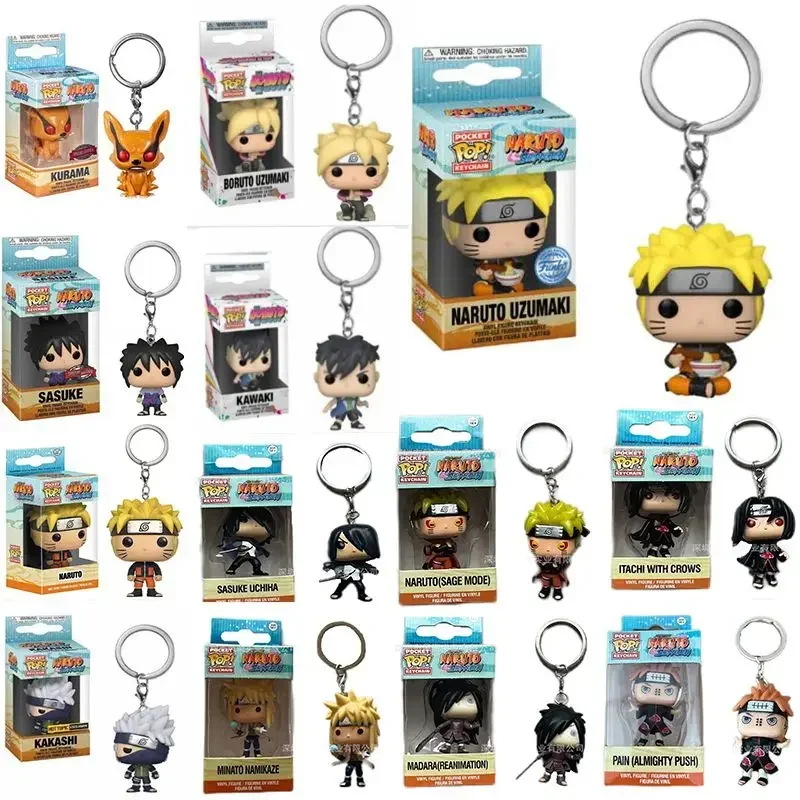 thumbnail image 1 of Funko POP NARUTOs Pain Kurama Sasuke Kakashi Minato Namikaze Itachi con cuervos Sasuke Uchiha llavero de bolsillo modelo juguetes regalos, 1 of 5