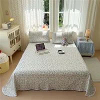 Drap plat doux imprimé, linge de lit doux pour la peau, drap de Style dentelle pour la maison, sábanas para cama (taie d'oreiller nécessaire de commande) 5