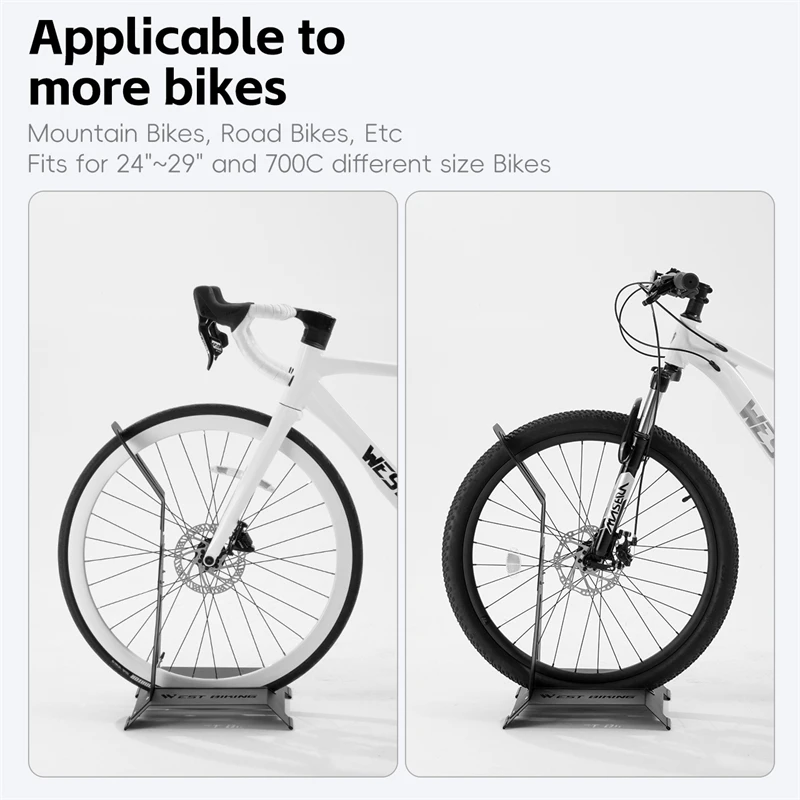 WEST BIKING Bicycle Parking Rack Thicken Carbon Steel Bike Display Stand For 24"~29" MTB&700C Road Bike Cycling Accessories