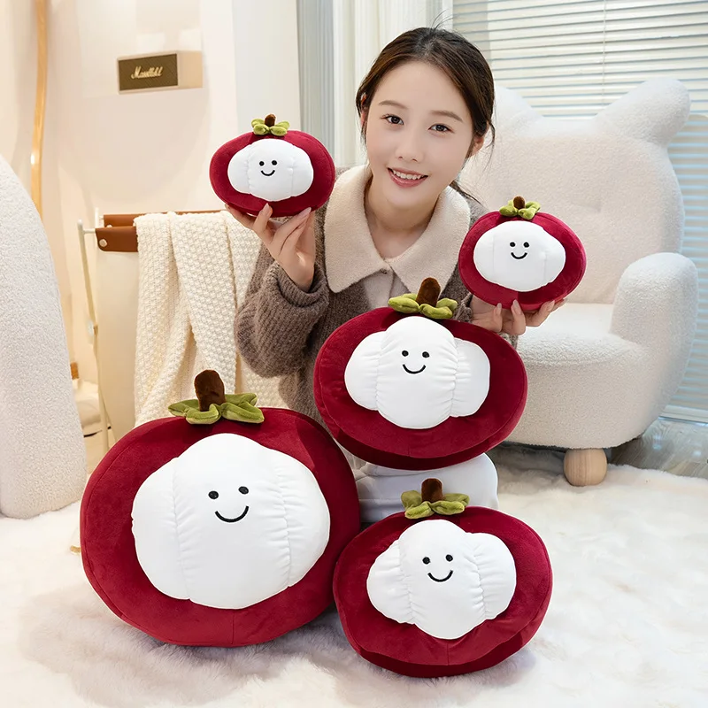 창의적이고 재미있는 부드러운 망고스틴 과일 야채 플러시 장난감, 진정시키는 봉제인형, 부드러운 장 장난감