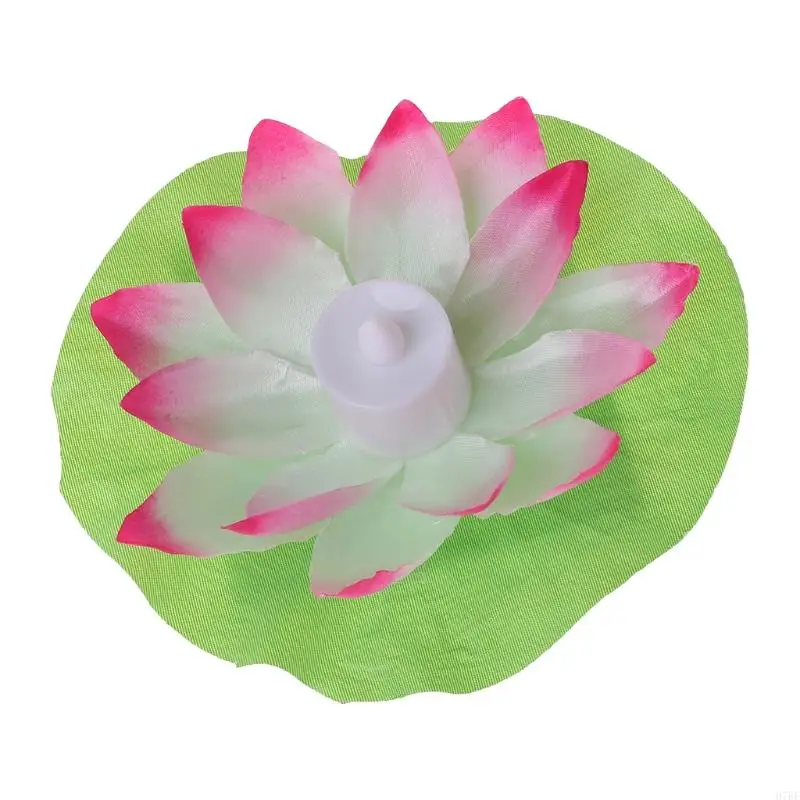 H7BF LED Floating Lotus Flower Lamps On Water Swimming Pool Garden Decoration Light