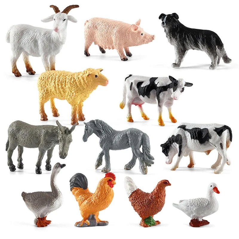 Lowest Maintenance Farm Animals | Farm Animals Stereoscopic Toys - 12pcs  Mini Farm - Aliexpress