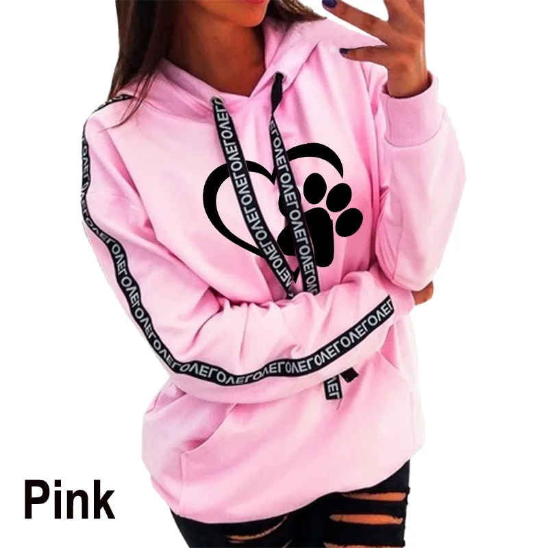 thumbnail image 1 of Sudadera con capucha para mujer, suéter con estampado de pata de gato, holgado e informal, moda de otoño e invierno, novedad de 2023, 1 of 5