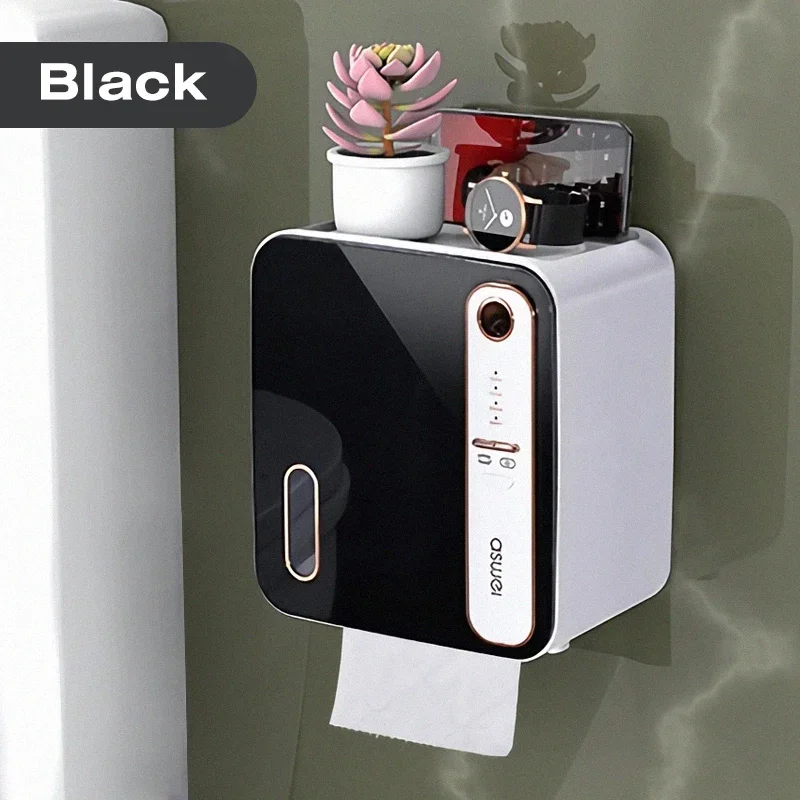 

Box Toilet Mount Waterproof Storage For Smart With Wall Bathroom Tissue Multifunction Paper Aromatherapy Function Holder