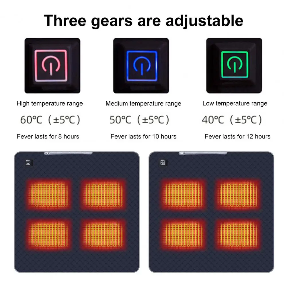Usb Power Bank Heating Pad Graphene Heating Pad Usb Type-c Powered Electric with 4 Blocks for Outdoor Camping Car