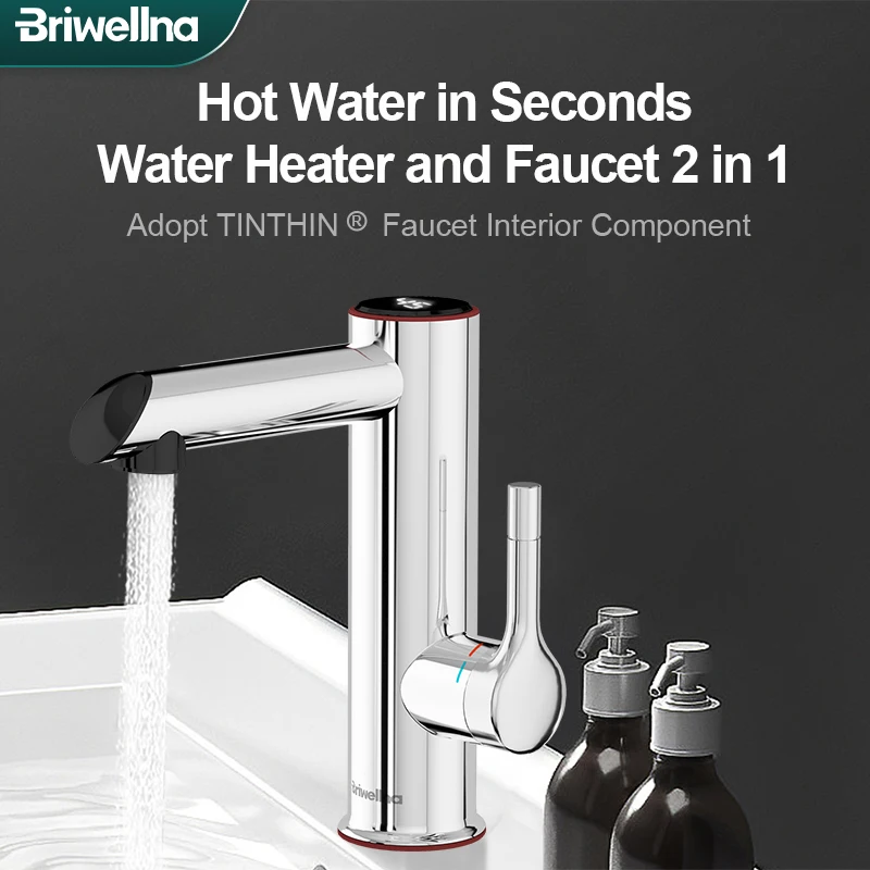 Briwellna Instant  Hot Water Faucet Electric Water Heater 220V Bathroom Smart Water Heater Electric Faucet Tankless Geyser briwellna instant hot water faucet electric water heater 220v bathroom smart water heater electric faucet tankless geyser
